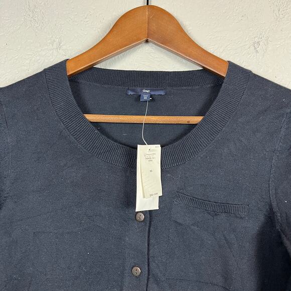 NEW! Gap Lightweight Academic CArdigan Button Front Black - XS - Picture 2 of 5